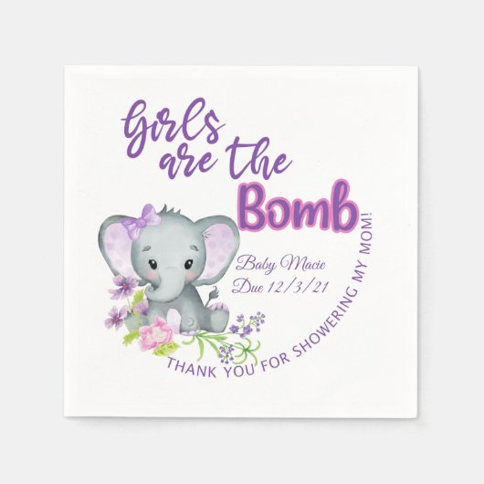 Mädchen sind die BOMB-, Badebombe- oder Kakaombomb Serviette (Vorderseite)