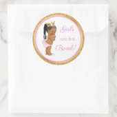 Mädchen sind die Bombe! Bath Gift Etc Pink Gold Runder Aufkleber (Tasche)