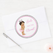 Mädchen sind die Bombe! Bath Gift Etc Pink Silver Runder Aufkleber (Umschlag)