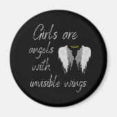 Mädchen sind Engel mit unsichtbaren Flügeln Magnet (Vorne)