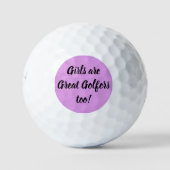 Mädchen sind zu Lila Niedliche Golfer Golfball (Vorderseite)
