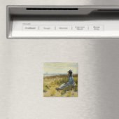 Mädchen sitzt am Meer Magnet (In Situ (Geschirrspüler))