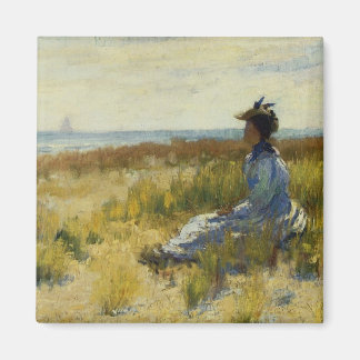 Mädchen sitzt am Meer Magnet