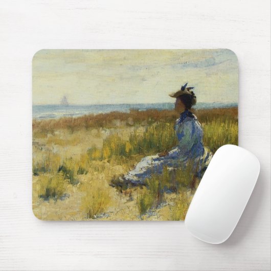 Mädchen sitzt am Meer Mousepad (Mit Mouse)