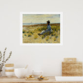 Mädchen sitzt am Meer Poster (Küche)