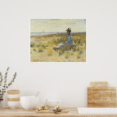 Mädchen sitzt am Meer, Robert Henri 1893 Poster (Küche)