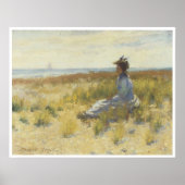Mädchen sitzt am Meer, Robert Henri 1893 Poster (Vorne)