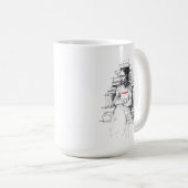 Mädchen sitzt auf dem Buch Throne - "Just Read" Kaffeetasse (VorderseiteRechts)