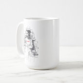 Mädchen sitzt auf dem Buch Throne - "Just Read" Kaffeetasse (Vorderseite Links)