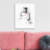 Mädchen sitzt auf dem Buch Throne - "Just Read" Leinwanddruck (Insitu (Wohnzimmer))