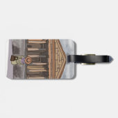 Mädchen sitzt vor Pantheon in Rom. Gepäckanhänger (Rückseite horizontal)