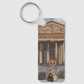 Mädchen sitzt vor Pantheon in Rom. Schlüsselanhänger (Vorderseite)