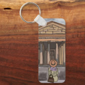 Mädchen sitzt vor Pantheon in Rom. Schlüsselanhänger (Vorderseite)