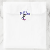 Mädchen sk8er runder aufkleber (Tasche)