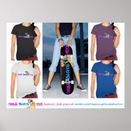 Mädchen Skate auch! Apparel Poster