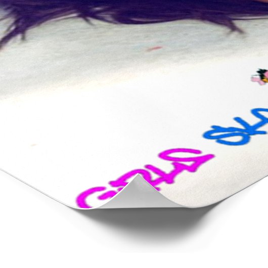 Mädchen Skate auch! Poster (Ecke)