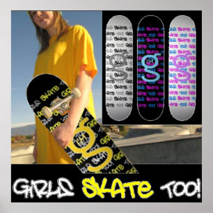Mädchen Skate auch! - Poster von I m G Skateboards