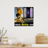 Mädchen Skate auch! - Poster von I m G Skateboards (Küche)
