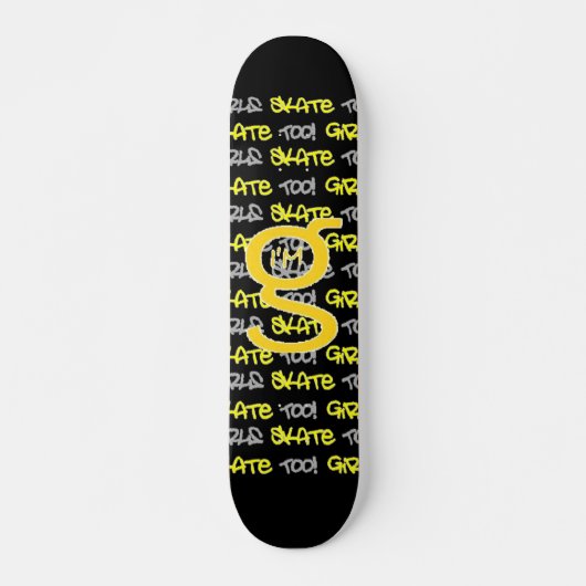 Mädchen Skate auch! - Schwarzes Skateboard - (gold (Vorne)