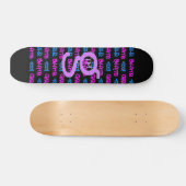 Mädchen Skate auch! - Schwarzes Skateboard - (pink (Horizontal)