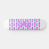 Mädchen Skate auch! - Weißes Skateboard - (pink & (Horizontal)