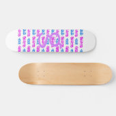 Mädchen Skate auch! - Weißes Skateboard - (pink & (Horizontal)
