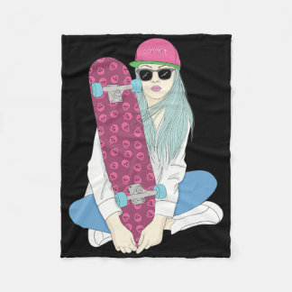 Mädchen Skate Skateboard Skateboarding Machen Eine Fleecedecke