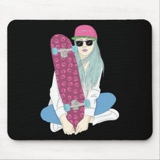 Mädchen Skate Skateboard Skateboarding Machen Eine Mousepad