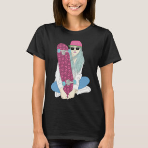 Mädchen Skate Skateboard Skateboarding Machen Eine T-Shirt