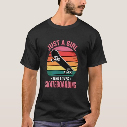 Mädchen Skateboarding T-Shirt (Vorderseite)
