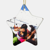 Mädchen-Skisteigung Keramikornament (Links)