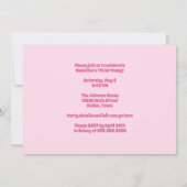 Mädchen Slumber Party Geburtstag Hübsch Pink Sleep Einladung (Rückseite)