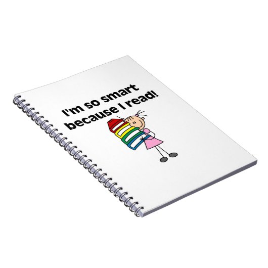 Mädchen Smart, weil ich las Notizblock (Rechte Seite)