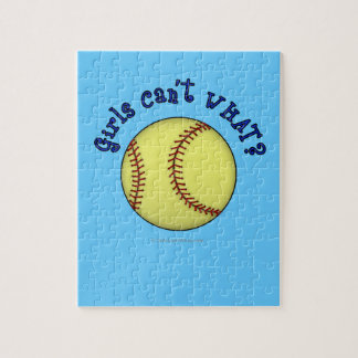 Mädchen Softball-Blau Puzzle