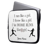 Mädchen-Softball-Laptop-Hülse Laptopschutzhülle (Vorderseite Links)