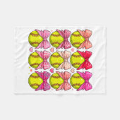 Mädchen Softball Pink Coquette Bogen Softball Vibe Fleecedecke (Vorderseite (Horizontal))