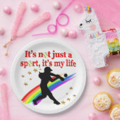 MÄDCHEN SOFTBALL RED RAINBOW INSPIRATIONAL DESIGN PAPPTELLER (Party)
