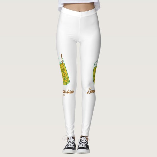 Mädchen Sommergetränk Design Leggings (Vorderseite)
