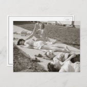 Mädchen Sonnenbaden, 1943 Postkarte (Vorne/Hinten)