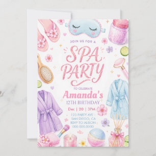 Mädchen-Spa-Party Geburtstag Einladung