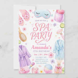 Mädchen-Spa-Party Geburtstag Einladung