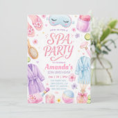 Mädchen-Spa-Party Geburtstag Einladung (Stehend Vorderseite)