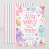 Mädchen-Spa-Party Geburtstag Einladung (Vorne/Hinten)