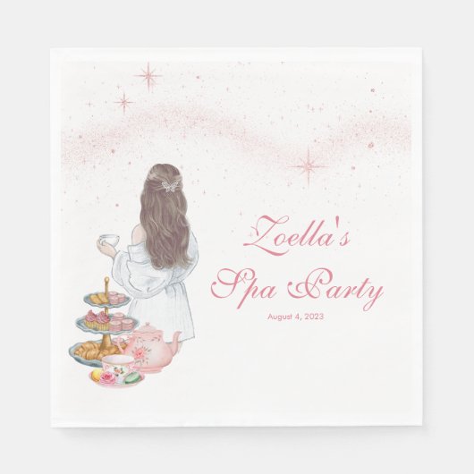 Mädchen-Spa-Tag-Fancy-Teeparty-Serviette Serviette (Vorderseite)