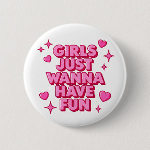 Mädchen Spaß Button