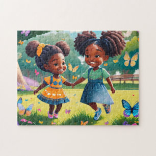 Mädchen spielen 4 kühne und schöne Jigsaw Puzzle