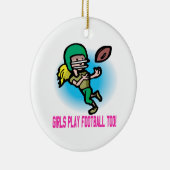 Mädchen spielen auch Fußball Keramik Ornament (Rechts)