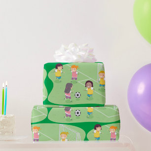 Mädchen spielen Fußball-Wrapping Paper Geschenkpapier