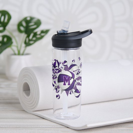 Mädchen spielen lila Basketballstars Trinkflasche (Yoga)