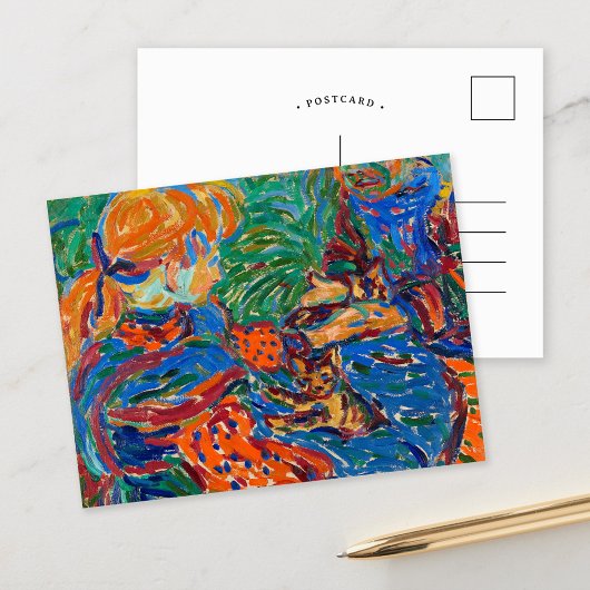 Mädchen spielen mit Katzen | Ernst Ludwig Kirchner Postkarte